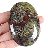 XIANNVXI 2.4" Large Bloodstone Crystal Stone Polished Palm Healing Gemstone 0.7" Thick Pocket Worry Stone Crystal for Massage Reiki Stress Relief Meditation Accessories 1 Pc