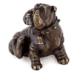 Kunst & Ambiente - Vienna Bronze/Animal Statue - Scratching English Bulldog - French Bulldog/Bully - Bergmann Stamp - Austria - Dog Figure - Collectables for sale - Home Decor