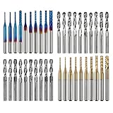Genmitsu 40pcs End Mills CNC Router Bits, 1/8" Shank CNC Cutter Milling Carving Bit Set Including 2-Flute Flat Nose & Ball Nose End Mill, Nano Blue Coat & Titanium Coat CNC Bits, MC40A