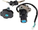 Ignition Barrel Switch Fuel Tank Cap Lock with Keys for Pulse, Adrenaline Sinnis Apache 125, Ignition Switch With Key, Key Switch Petrol Cap Lock for Lexmoto Pulse Adrenaline 125 Motorcyle Car Seat
