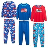 The Essentials Wardrobe 3PK Boys LS Long Pyjamas- Transport - 5-6 Yrs