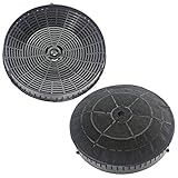 SPARES2GO Round Carbon Filter Pair compatible with Elica Cooker Hood Vent Extractor