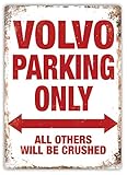 Volvo Parking - Metal Wall Sign Plaque Art Inspirational