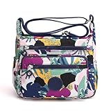 Shilanmei Womens Shoulder Bag with Multi Pocket - Nylon Crossbody Bag Waterproof Tote Handbag for Casual, Lightweight Travel Purse Messenger Bag for Sport Hiking Daily Use (Colorful Dream)