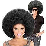 Widmann Oversized Large Afro Wig 70s 80s Mens Ladies Unisex Giant Disco Black