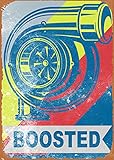 Turbo Boosted JDM Engine Vintage Metal Tin Wall Sign Wall Decor Art Print Metal Poster Gift idea for Car Fans 8x12 Inc