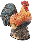 Certified International 23665 11.25" Gilded Rooster 3-D Cookie Jar, Ceramic, Multicolor