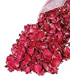 Reccisokz 100G Natural Dried Rose Petals Real Flower Dry Red Rose Petal for Foot Bath Body Bath Spa Wedding Confetti Home Fragrance DIY Crafts Accessories (100 g (Pack of 1))