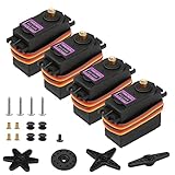 yusvwkj [4-Pack] MG996 55g Metal Gear Torque Digital Servo Motor for Futaba JR RC Helicopter Car Boat Robot