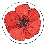 Pack of 18 Remembrance Day Stickers (65 mm) Waterproof Clear Poppy Stickers for Car, Windows, Door, Van, Mirrors etc. Packwith® #P3689