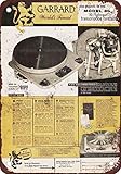 Yelacecca Metal Tin Sign 8X12 Inches 1955 Garrard 301 Turntables Vintage Look Reproduction Metal Tin Sign 8X12 Inches