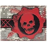 Gears Of War Crimson Omen Skull Cog Wallet Bi-fold Id & Card Holder, Grey