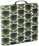 Orla Kiely Large Garden Kneeler Striped Tulip Green Coated Canvas Leather Handle