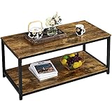 Yaheetech Coffee Table Industrial Side Table Living Room Table with Metal Frame for Home Office, 100x50x45cm