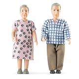 Lundby Dolls House People Family – Doll House Figures, Charlie Dollhouse Family Set Grandparents 2 Adults, Bendable Plastic Dollhouse Dolls for Girls and Boys Age 3+, 1:18, Swedish Design and Quality