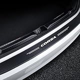 Car Rear Bumper Protector Strip for Op-el Corsa B C D E F 2021 2020 2019 2018 2017-2011, Carbon Fiber Bumper Guards Rear Trunk Sill Plate Scuff Anti-Scratch Cover Decorative Sticker,Black