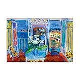 NGANOH Window Opening on Nice by Raoul Dufy Canvas Printed Poster Art Print Wall Photo Paint Hanging Picture Family Bedroom Decor Gift 24x36inch(60x90cm)