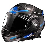 LS2 FF901 ADVANT X Motorcycle Fibreglass Modular Flip-Front Dual Visor ECE 22.06 Certified Motorbike Touring Helmet with TINTED Visor, SPECTRUM BLUE