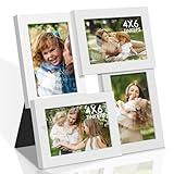 Tinkeps Collage Picture Frames, 4 Frames for 4x6 Photos, 6x4 Photo Frames Multiple Pictures for Wall, Multi Photo Frames for wall, White