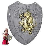 Didiseaon Kids Knight Shield: Dragon-Shaped Shield Toy Silver Cosplay Prop for Parties Stage Performances Creative Photo Prop for Boys Girls for Halloween Theme Events