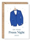Prom Night Greetings Card for Him, Son, Grandson, Keepsake, Class of 2025, School Leavers, College, Sixth Form Ball, Dance, Tuxedo, Suit - 'On Your Prom Night' (Him) | Blank Inside & Envelope Included