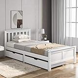 Harper & Bright Designs Wooden Solid Pine Storage Bed With Drawers Bed Frame 3ft Single,90 x 190 cm