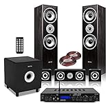 Fenton 5.1 Home Cinema Surround Sound System - Black, Powerful Theatre Speakers with Easy Connectivity, Ideal Home Theatre Audio for Movies, Music and Gaming