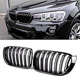 Gangying F25 Kidney Grille for BMW X Series X3 X4 F25 F26 LCI Grill Glossy Black Double Slat Grill X3 X4 2014 2015 2016 2017 2018