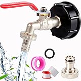 IBC Container Accessories 1/2 Inch Brass IBC Tank Accessories IBC Tank Adapter IBC Valve for S60x6 Water Tank 1000L IBC Adapter Garden Hose Water Tank Hose Connection