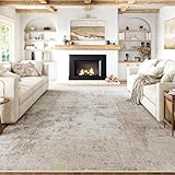 HUGEAR Washable Rugs Living Room Rug 240x300cm Beige Grey Non Slip Abstract Natural Neutral Modern Large Carpet Bedroom Kitchen Hall Lounge Bedside Low Pile Carpets