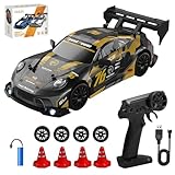 Hojalis RC Drift Car, 1:24 20KM/H Remote Control Mini Drift Cars with Cool Lighting, 4WD 2.4GHz High Speed Racing Vehicle Drifting Cars, Rechargeable Mini RCDrift Car for Kids and Adults (Porsche)
