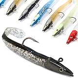 Soft Fishing Lures 10pcs with Jig Head and T Tail 11cm for Sea fishing