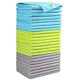 AIDEA Microfibre Cleaning Cloths Pack of 24, Multifunctional Reusable Cleaning Towels, Lint Free Streak Free Washable Cloth Duster for House, Kitchen, Car, Motorbike, Windows 30 x 30 cm