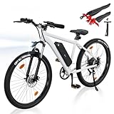 Finbike Electric Bike Adults, 26inch Electric Mountain Bicycle with Removable Battery, 60/80 KM Max Range, 5 Speed Levels & 7-Speed Derailleur, LCD Display, E-Bike for Adults, M10/M10S/EB3