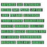 Toolbox Drawer Tags, 3D Magnetic Tool Organizer Labels Reusable Easy to Read Badge Stickers Repositionable Accessories Fits All Steel Tool Box Drawers Green