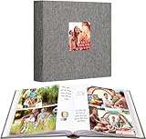 240 Pockets Photo Album 7x5 with Writing Space, Large Capacity 7 x 5 Photo Album Holds 240 Photos, Linen Cover Acid Free Pages 5x7 Photo Book with Memo for Baby Family Anniversary Wedding Photos
