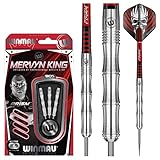 WINMAU Mervyn King Signature Edition 24 Gram Professional Steeltip Tungsten Darts Set with Flights and Stems (Shafts)