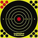 25 Pack - 8" "Stick & Splatter" - Adhesive splatterburst Shoot-N-C reactive Shooting Targets – Where you hit turns bright yellow. For .22 rifles, all air rifles, air pistols, AirSoft & BB guns!