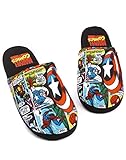 Marvel Avengers Comic Men's Slip-On House Shoes Loafers, black, 7/8 UK.