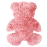 OUTGYM Cute Teddy Bear Shaped Rug Super Soft Long Pile Fluffy Bear Shaped Rug Shaggy Foot Mat for Kids Bedroom Living Room Solid Color Washable Easy Dry Anti Slip