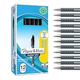 Paper Mate Flexgrip Ultra Retractable Ballpoint Pens | Medium Point (1.0mm) | Handwriting Pens & Stationery Supplies | Black Pen Set | 12 Count