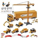 Coriver Construction Toys for Kids, Toy Cars for Toddlers with Sounds Lights Effects Kids Digger Toys Excavator Toy Crane, Birthday Gifts for Boys Girls Age 3+