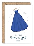 Prom Night Greetings Card for Her, Daughter, Granddaughter, Keepsake, Class of 2025, School Leavers, College, Sixth Form Ball, Dance - 'On Your Prom Night' (Her) | Blank Inside & Envelope Included