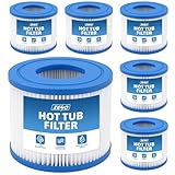 ZENO Hot Tub Filter 6 Pack | Spa Filters for Hot Tub | Replacement Filters for Lazy Spa | Water Filter Cartridges Compatible For Lay-Z-Spa, SaluSpa 90352E, Intex Type VI, Bestway