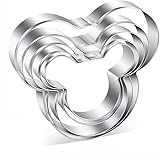 5 Pieces Mickey Mouse Cookie Cutters Set for Kids, Mickey Mouse Head, Biscuit Cutters Fondant Baking Mould