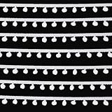 22yards White Pom Poms Balls Fringe Trim, 1inch Wide Mini Pom Poms Trim Ribbon Ball Fringe Trims Tassel Sewing Fabric Ribbon Tassel Lace Accessory for Pillow Clothing DIY Crafts Party Home Decor