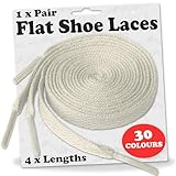 Shoe Laces Flat Coloured Trainers Hi-tops Football Boots Hiking Laces Shoelaces New Suitable for all brands including Nike Adidas Converse Puma Vans (120cm, Off White)…