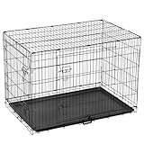 Dog Crate Extra Large Dog Puppy Pet Cage with 2 Doors (Front & Side), Large Dog Crate with Removal Tray,Folding Metal Pet Dog Puppy Training Cage Crate for Large Dogs (XL 42")