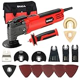 SHALL Oscillating Tool, 500W Oscillating Multitool Kit with 5° Oscillation Angle, Quick Change & Kickback Protection, 6 Variable Speeds, Auxiliary Handle, 34Pcs Saw Accessories and Carry Bag Included