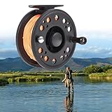 Fly Fishing Reel, GLA 7/8 Fly Fishing Reel with Line Left/Right Hand and the Required Fishing Lines, Fisherman Accessory, Fly Fishing Wheel with Fishing Line (Orange GLA7/8)